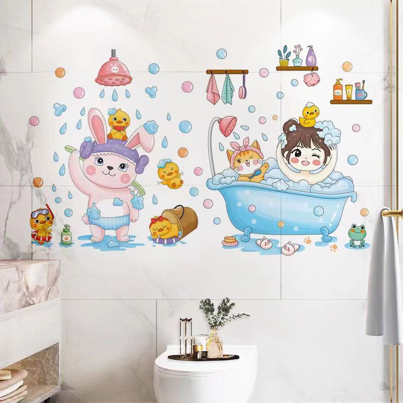 Cartoon Stickers Bathroom Tile Wall