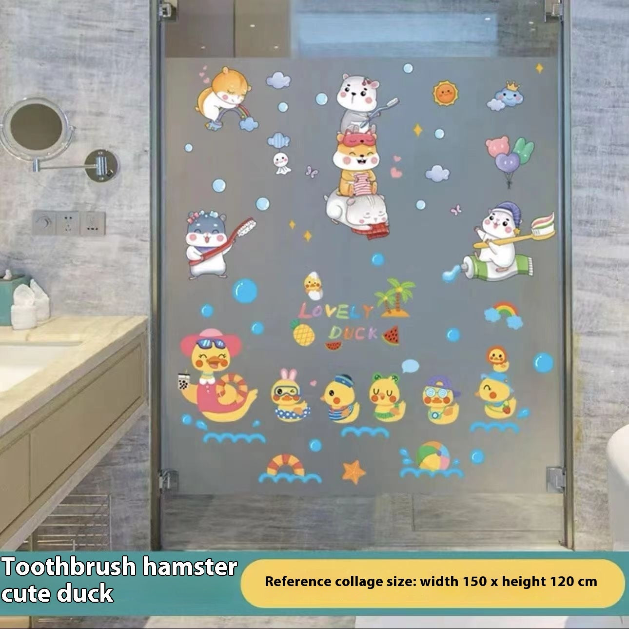 Cartoon Stickers Bathroom Tile Wall