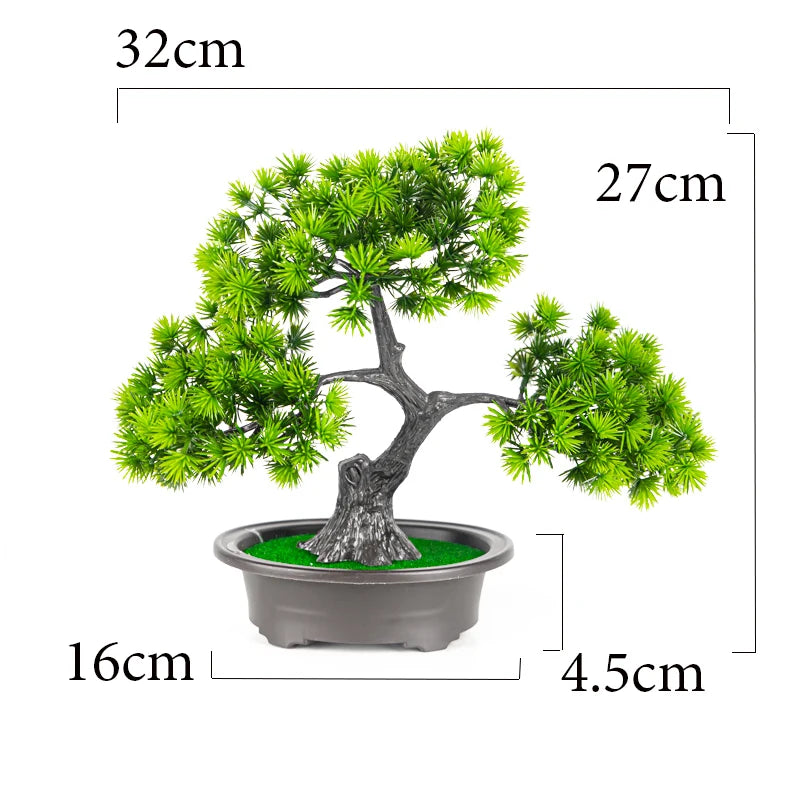 27cm Artificial Pine Bonsai – Fake Tree Ornament for Home, Room & Desktop Decoration