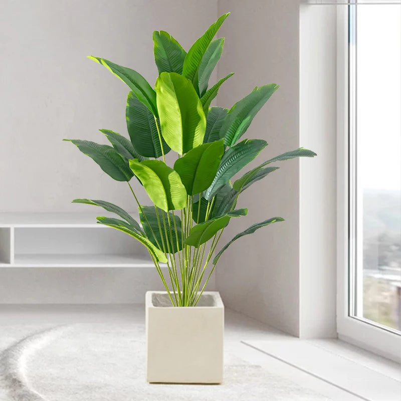 Large Artificial Tropical Palm Tree – Real Touch Fake Banana & Monstera Plant for Home, Garden & Party