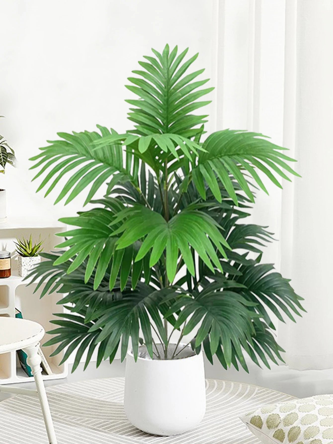 Large Artificial Palm Tree 70–80cm – Tropical Monstera Fake Plant with Green Leaves for Home