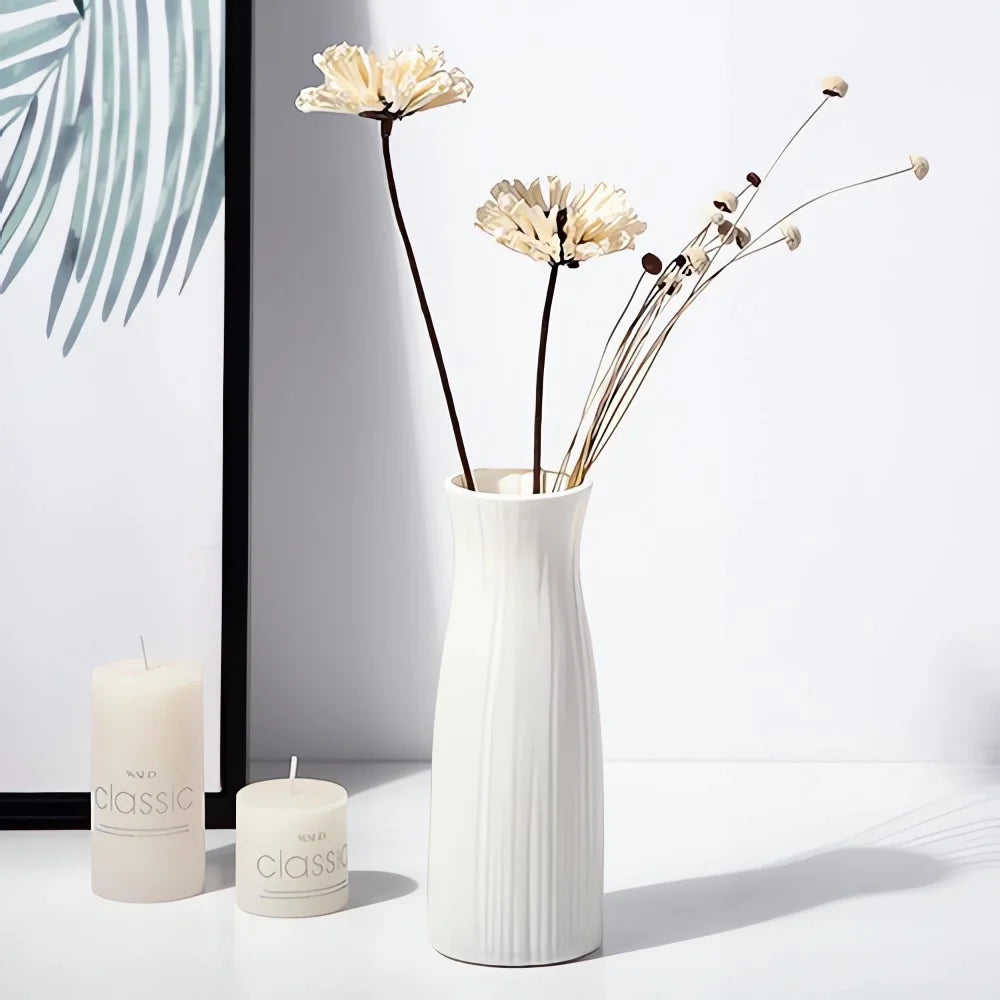 Nordic Plastic Vase – Modern Small Flower Pot for Home Decor