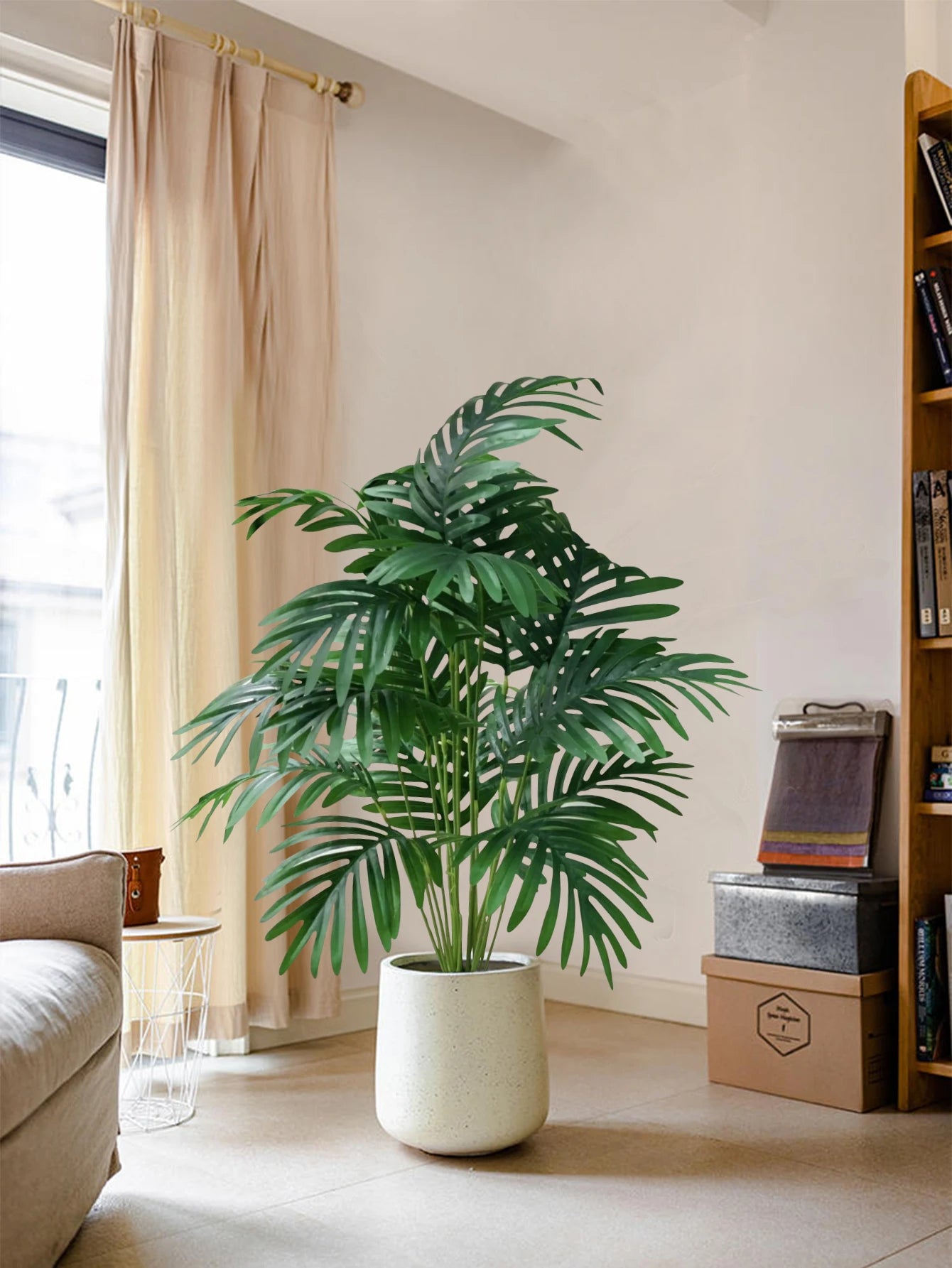 Large Artificial Palm Tree 70–80cm – Tropical Monstera Fake Plant with Green Leaves for Home
