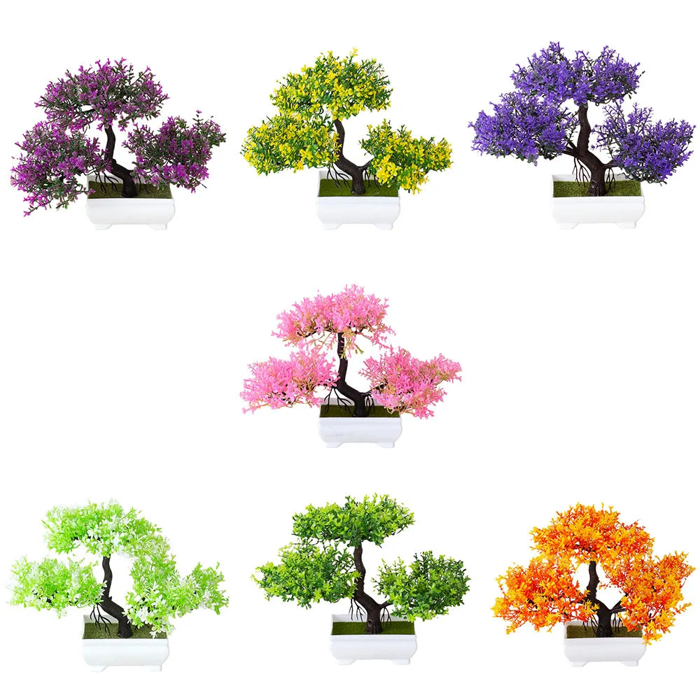 Artificial Bonsai Tree in Pot – Small Fake Plants for Home, Office, Garden & Tabletop Decoration