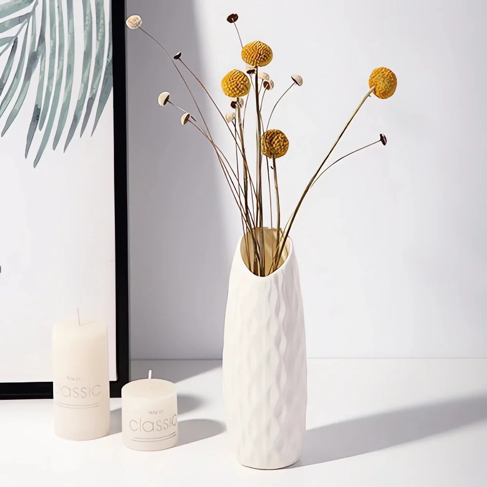 Nordic Plastic Vase – Modern Small Flower Pot for Home Decor