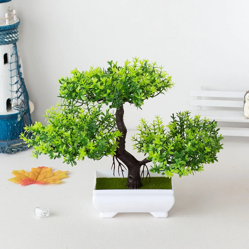 Artificial Bonsai Tree in Pot – Small Fake Plants for Home, Office, Garden & Tabletop Decoration
