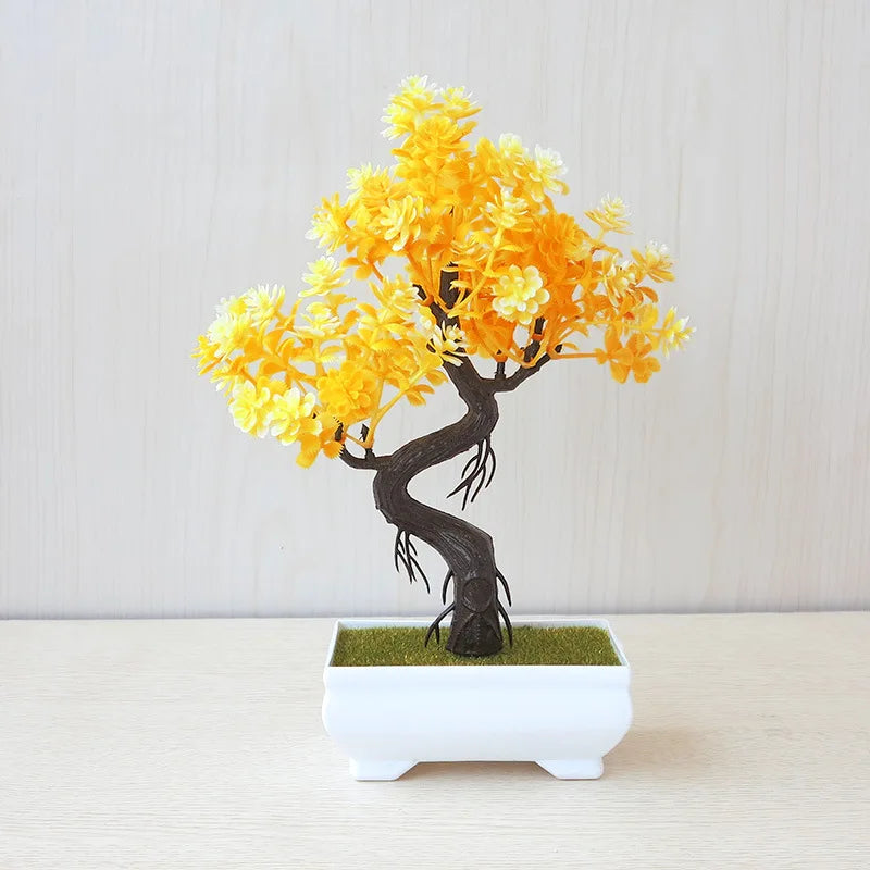 Artificial Bonsai Tree in Pot – Small Fake Plants for Home, Office, Garden & Tabletop Decoration