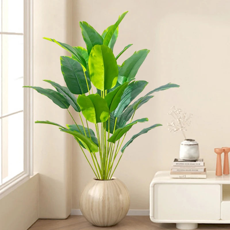 Large Artificial Tropical Palm Tree – Real Touch Fake Banana & Monstera Plant for Home, Garden & Party