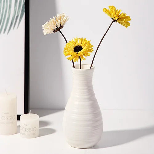 Nordic Plastic Vase – Modern Small Flower Pot for Home Decor