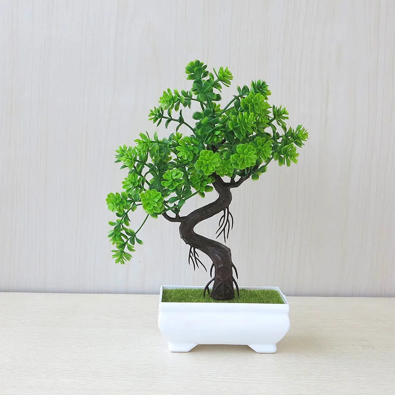 Artificial Bonsai Tree in Pot – Small Fake Plants for Home, Office, Garden & Tabletop Decoration