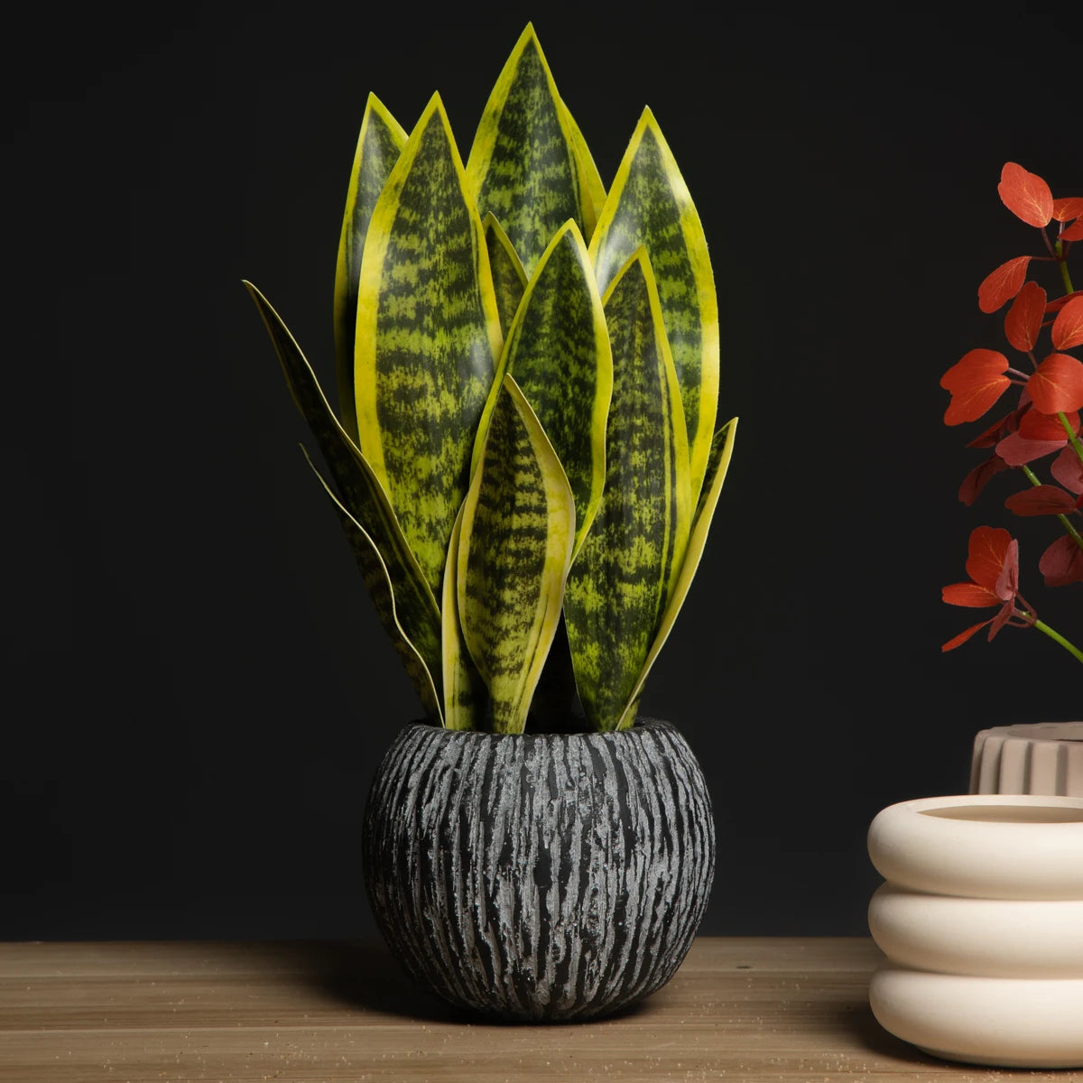 "32/37cm Artificial Sansevieria – Faux Tiger Fur Snake Plant for Home, Office & Balcony Decor"