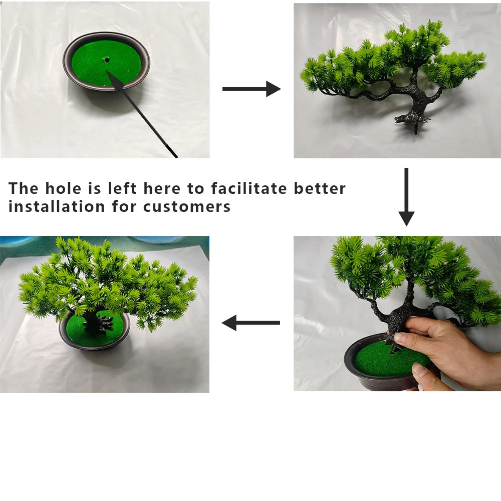 27cm Artificial Pine Bonsai – Fake Tree Ornament for Home, Room & Desktop Decoration