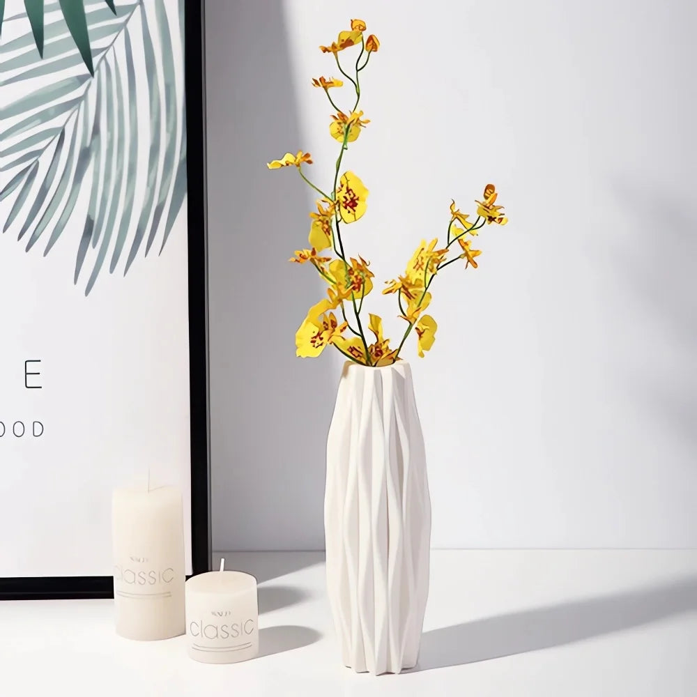 Nordic Plastic Vase – Modern Small Flower Pot for Home Decor