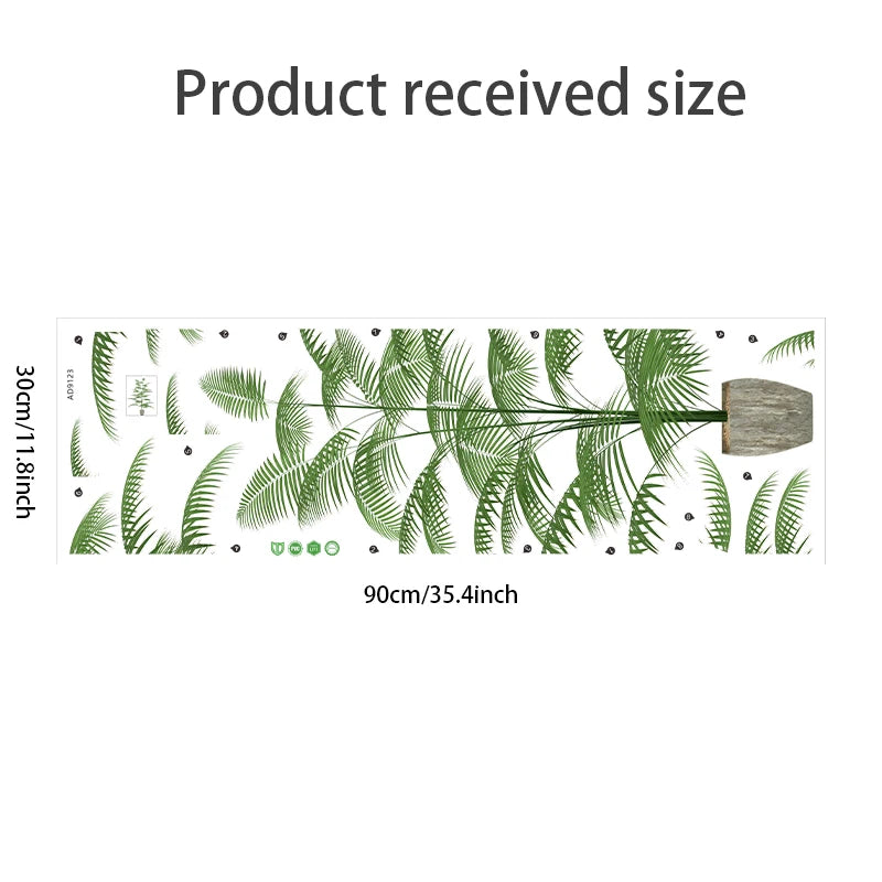 Waterproof Self-adhesive Green Plant Potted Wall Sticker