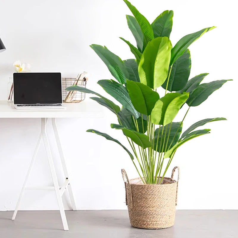 Large Artificial Tropical Palm Tree – Real Touch Fake Banana & Monstera Plant for Home, Garden & Party