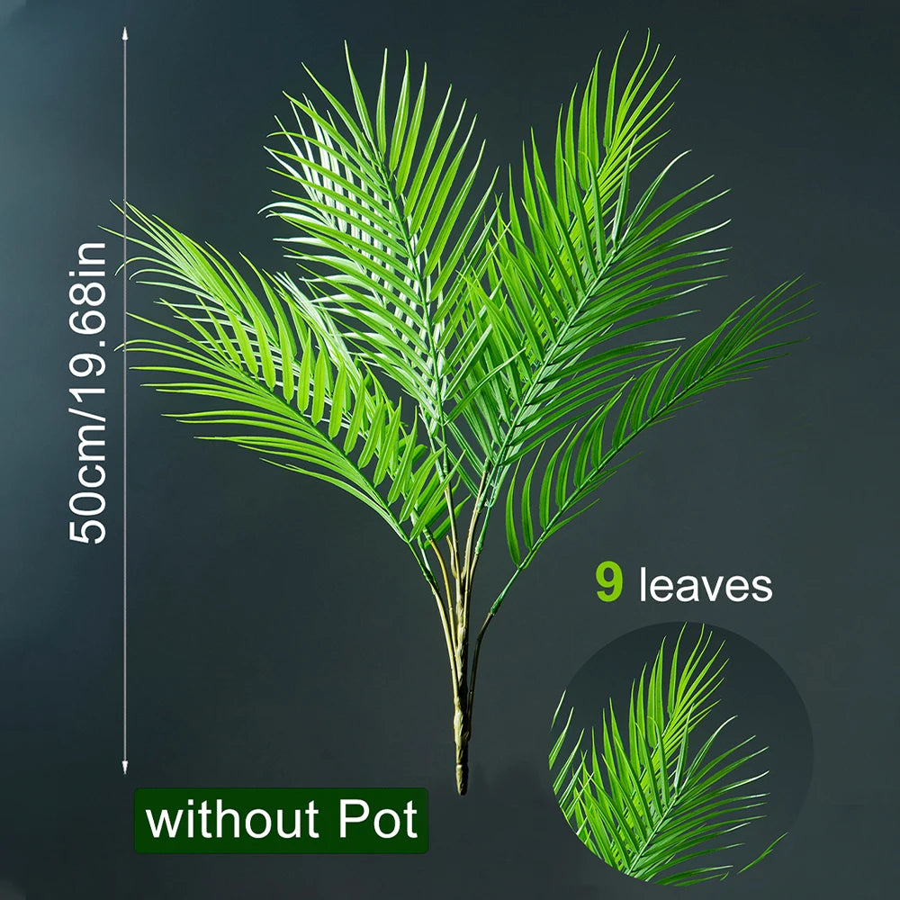 arge Artificial Palm Tree 50–88cm – Tropical Fake Green Plant for Home, Office & Garden Decor