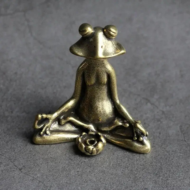 Pure Copper Frog Tea Pet Incense Burner – Retro Zen Decor