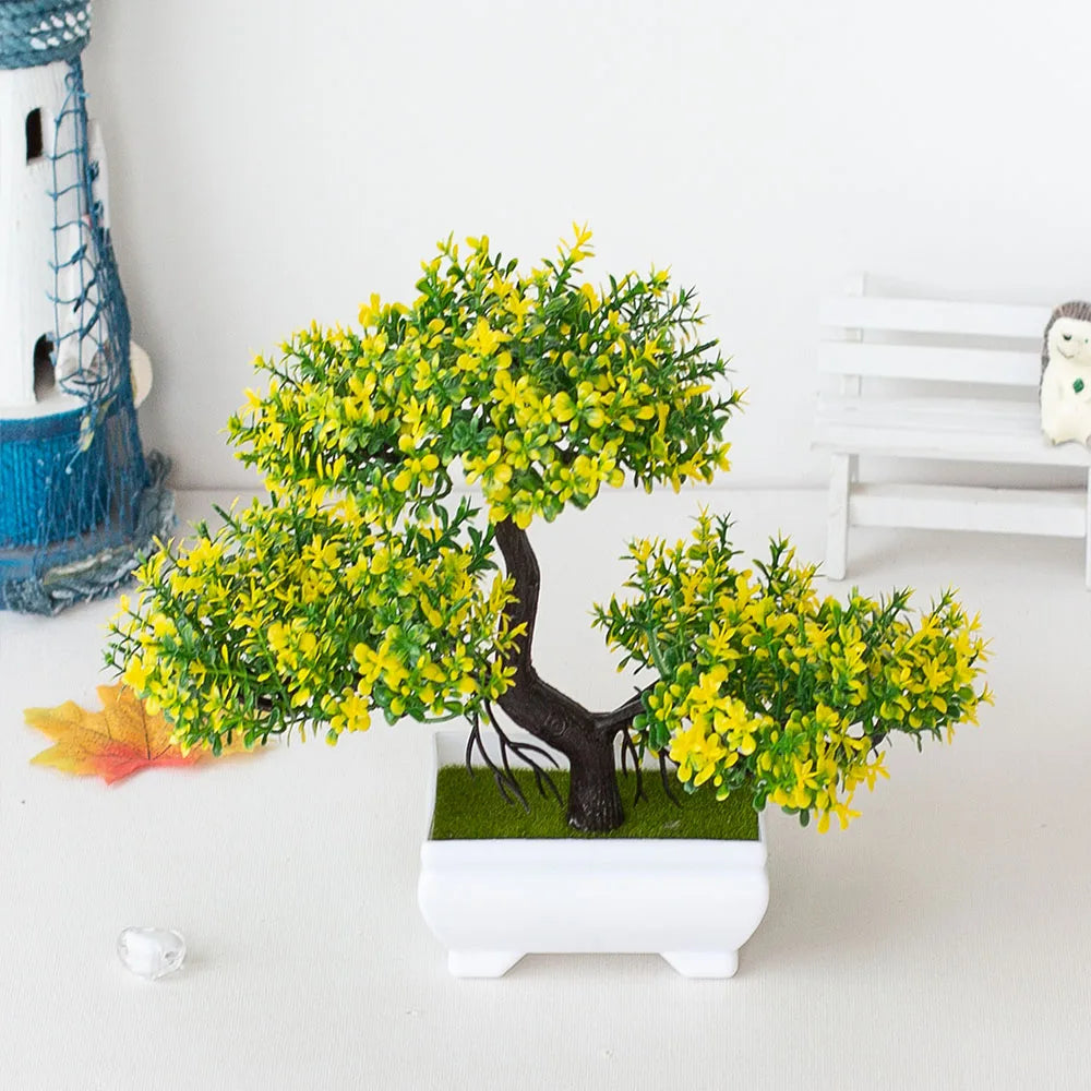 Artificial Bonsai Tree in Pot – Small Fake Plants for Home, Office, Garden & Tabletop Decoration
