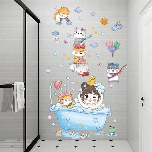 Cartoon Stickers Bathroom Tile Wall