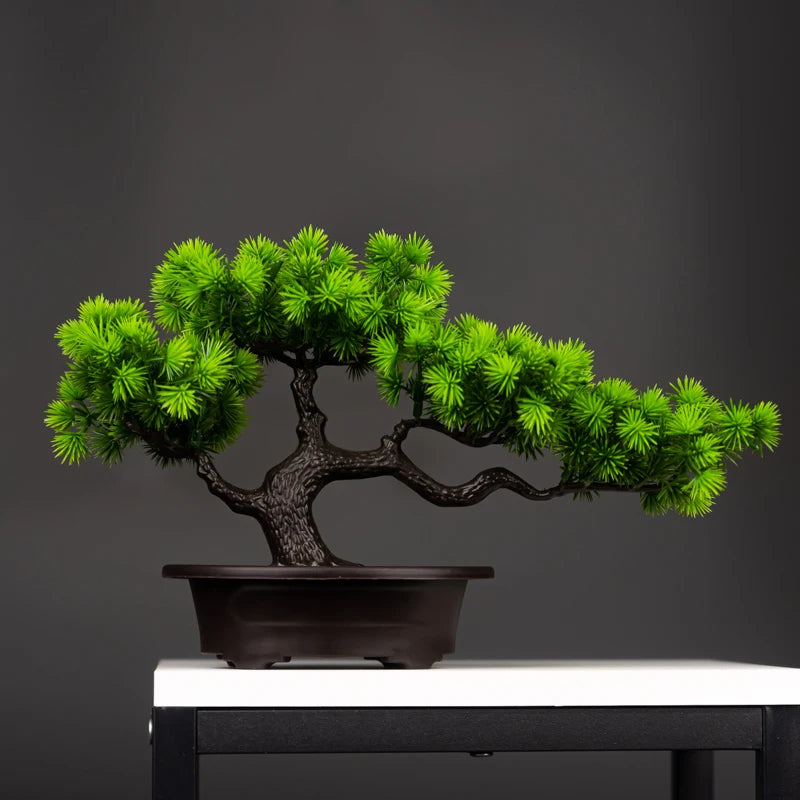 27cm Artificial Pine Bonsai – Fake Tree Ornament for Home, Room & Desktop Decoration