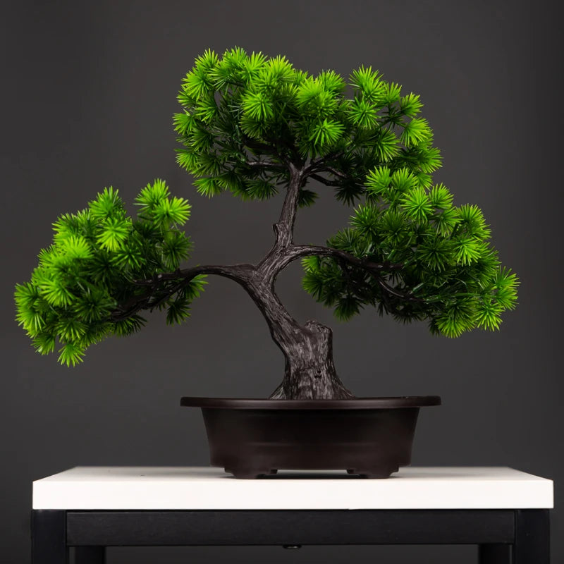 27cm Artificial Pine Bonsai – Fake Tree Ornament for Home, Room & Desktop Decoration