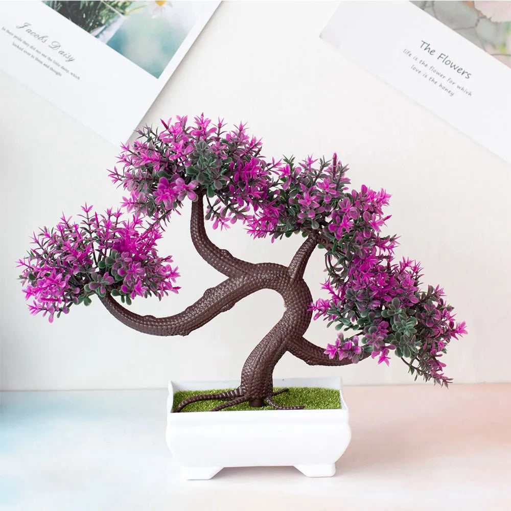 Artificial Bonsai Tree in Pot – Small Fake Plants for Home, Office, Garden & Tabletop Decoration
