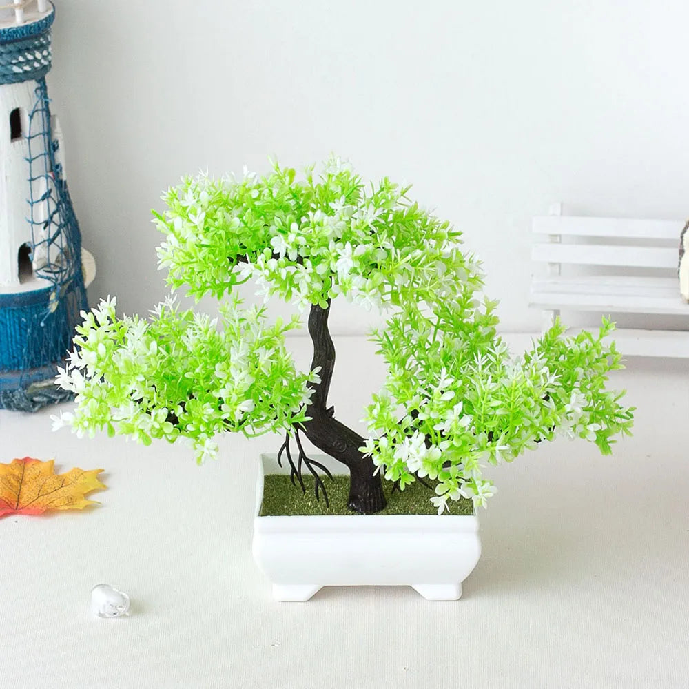 Artificial Bonsai Tree in Pot – Small Fake Plants for Home, Office, Garden & Tabletop Decoration