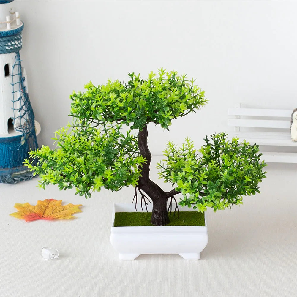 Artificial Bonsai Tree in Pot – Small Fake Plants for Home, Office, Garden & Tabletop Decoration