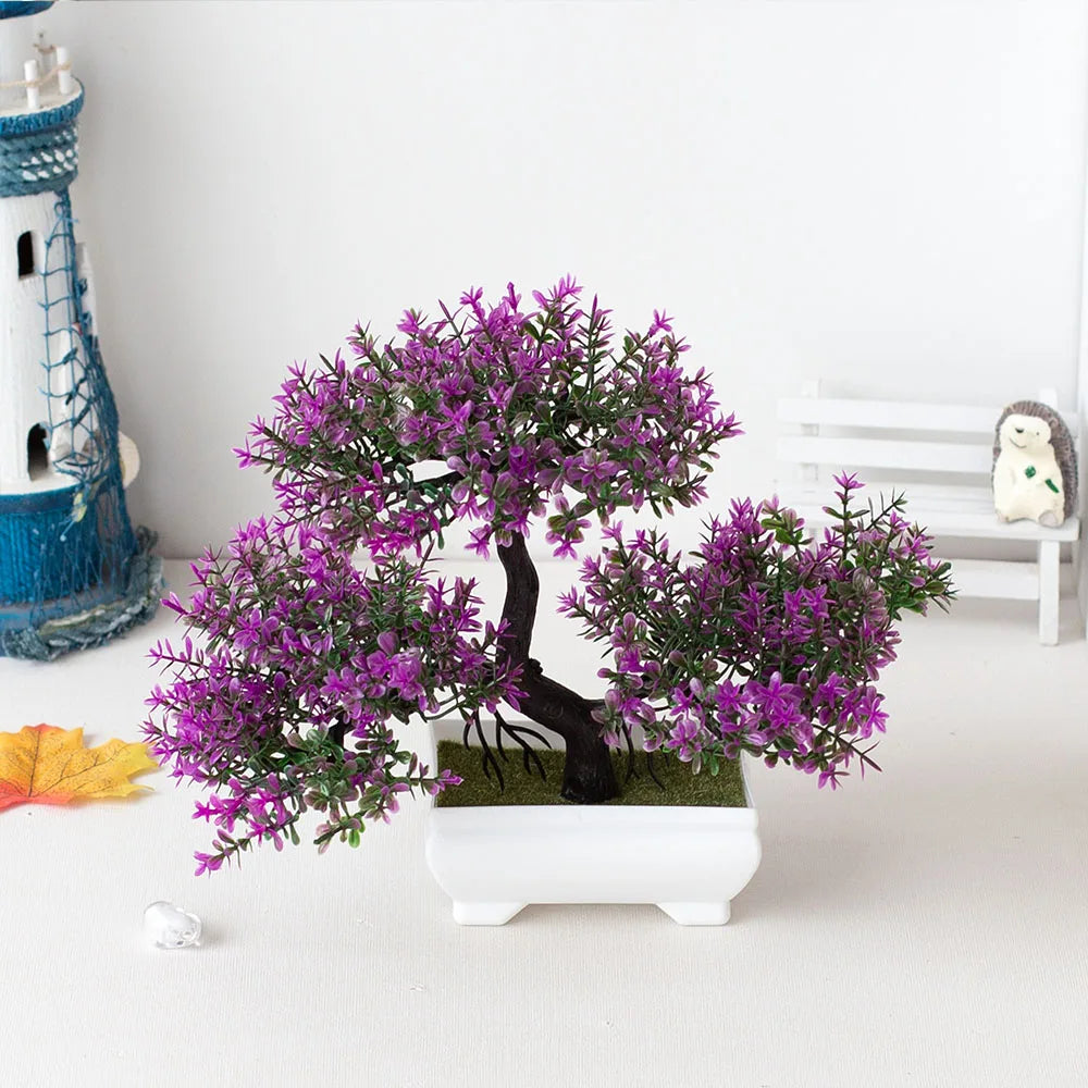 Artificial Bonsai Tree in Pot – Small Fake Plants for Home, Office, Garden & Tabletop Decoration