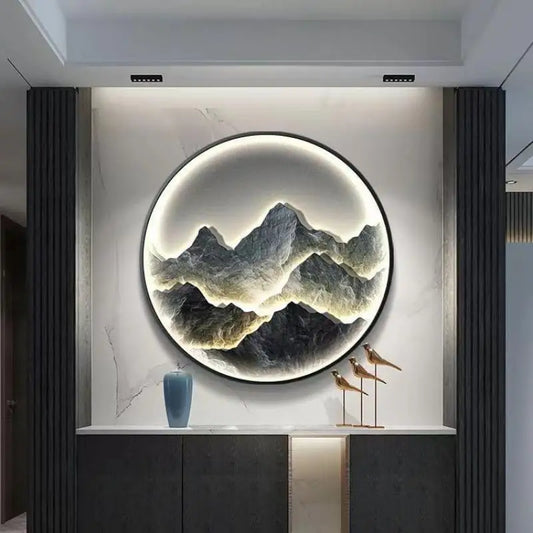 Modern Round LED Wall Lamp – Decorative Mural Light for Corridor, Living Room & Home Wall Art Lighting