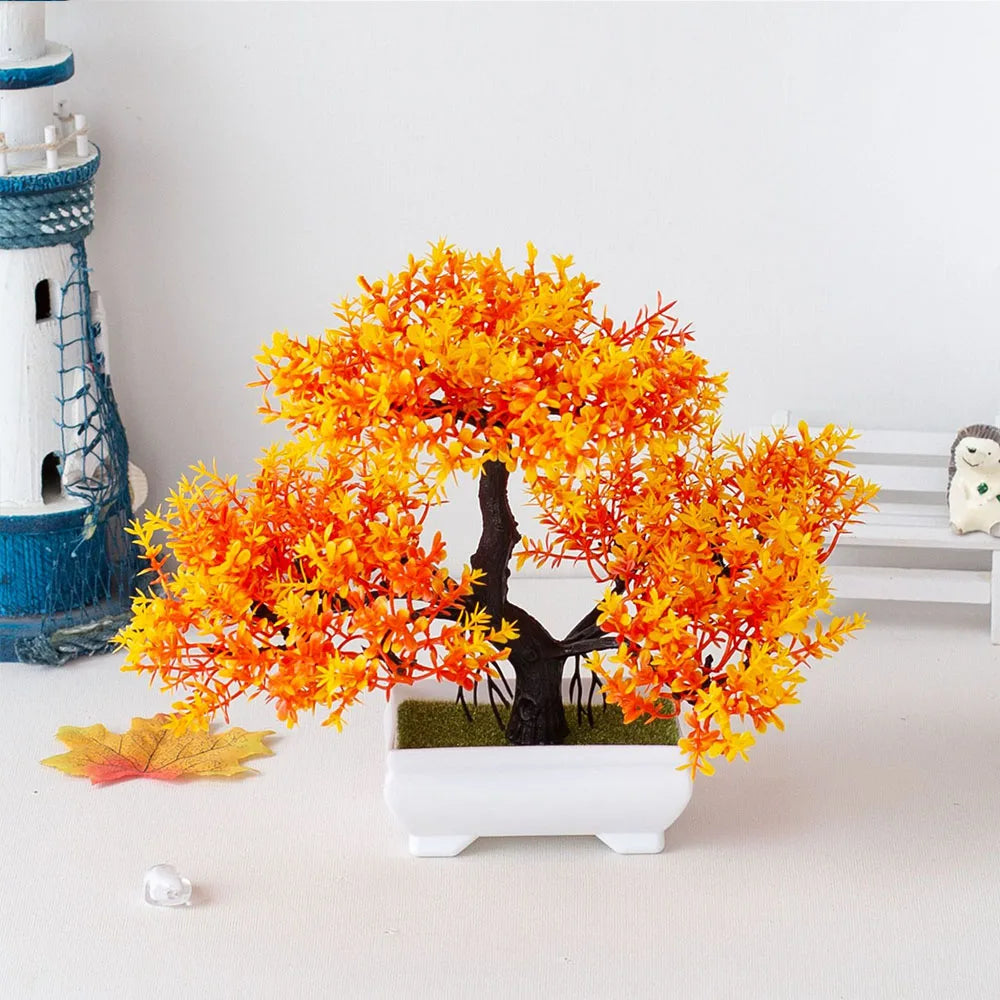 Artificial Bonsai Tree in Pot – Small Fake Plants for Home, Office, Garden & Tabletop Decoration