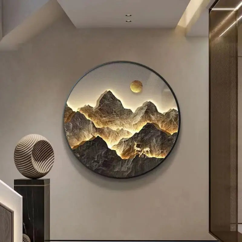 Modern Round LED Wall Lamp – Decorative Mural Light for Corridor, Living Room & Home Wall Art Lighting