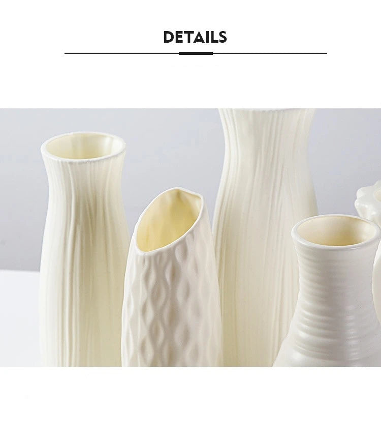 Nordic Plastic Vase – Modern Small Flower Pot for Home Decor