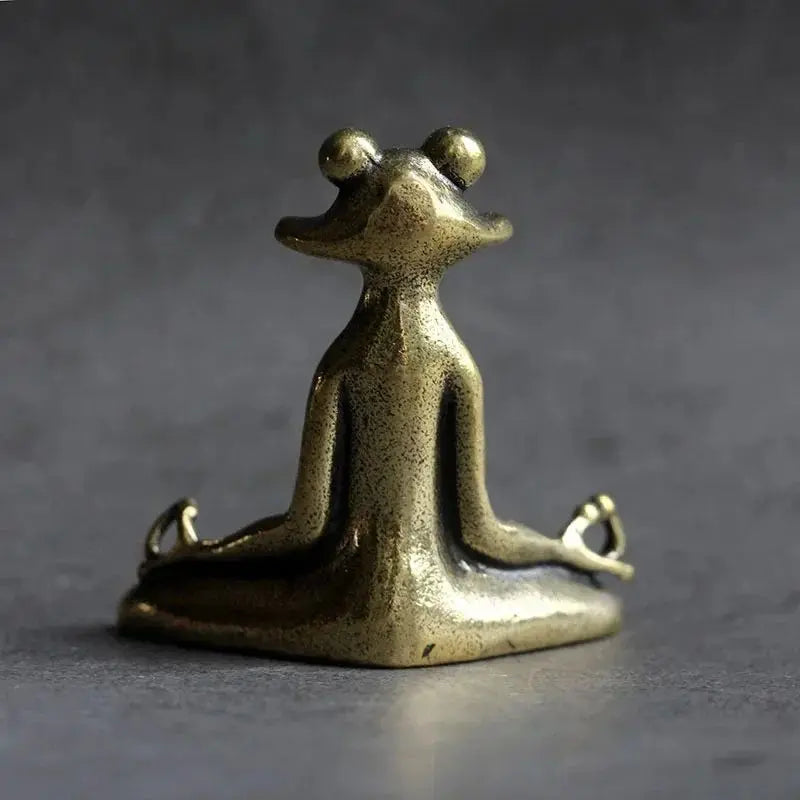 Pure Copper Frog Tea Pet Incense Burner – Retro Zen Decor