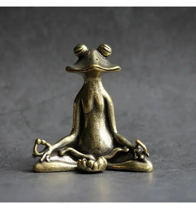 Pure Copper Frog Tea Pet Incense Burner – Retro Zen Decor