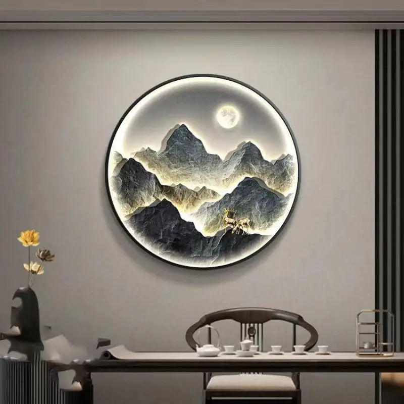 Modern Round LED Wall Lamp – Decorative Mural Light for Corridor, Living Room & Home Wall Art Lighting