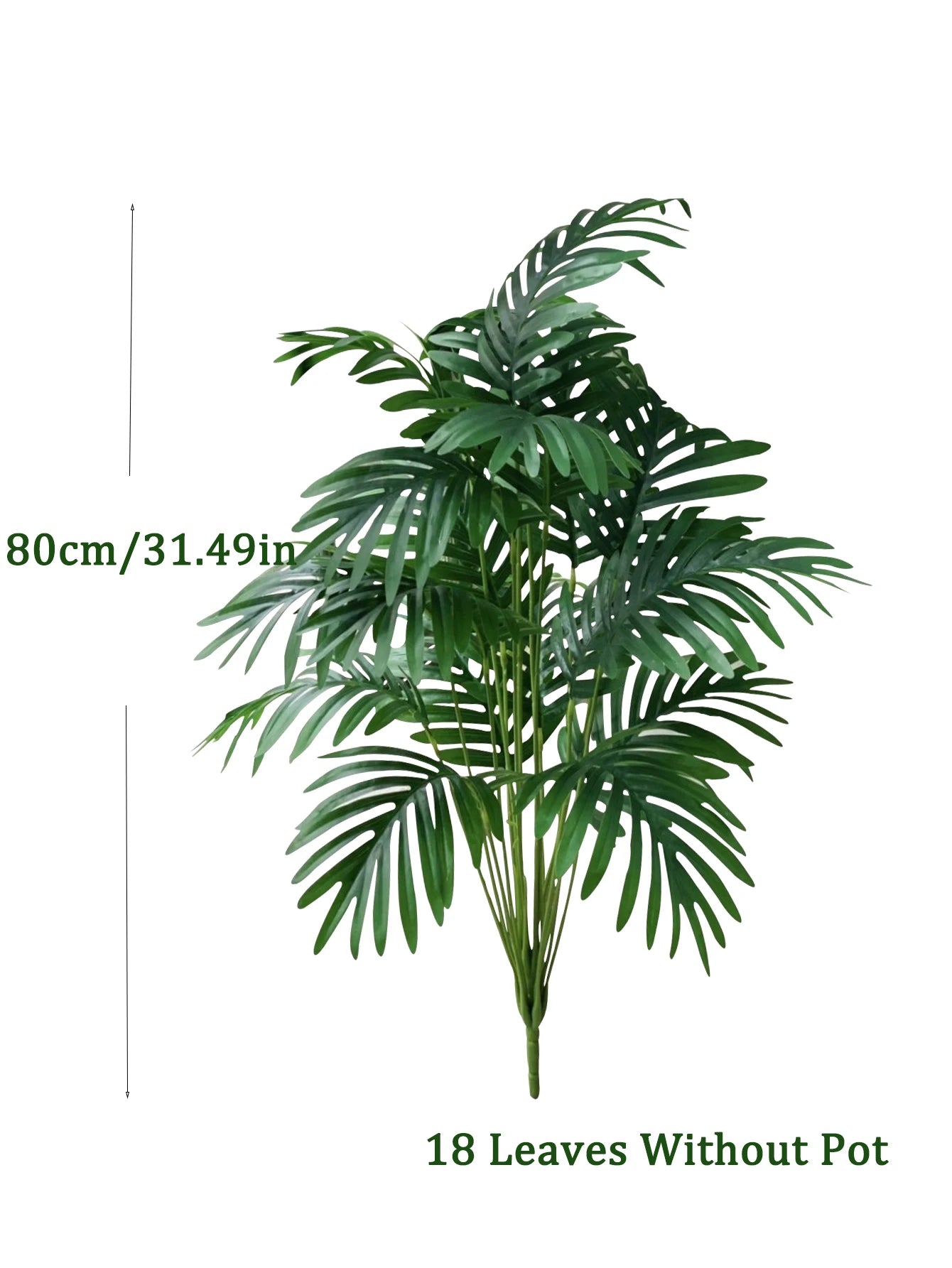 Large Artificial Palm Tree 70–80cm – Tropical Monstera Fake Plant with Green Leaves for Home