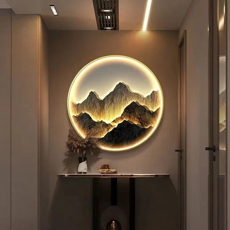Modern Round LED Wall Lamp – Decorative Mural Light for Corridor, Living Room & Home Wall Art Lighting
