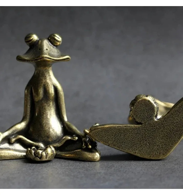 Pure Copper Frog Tea Pet Incense Burner – Retro Zen Decor