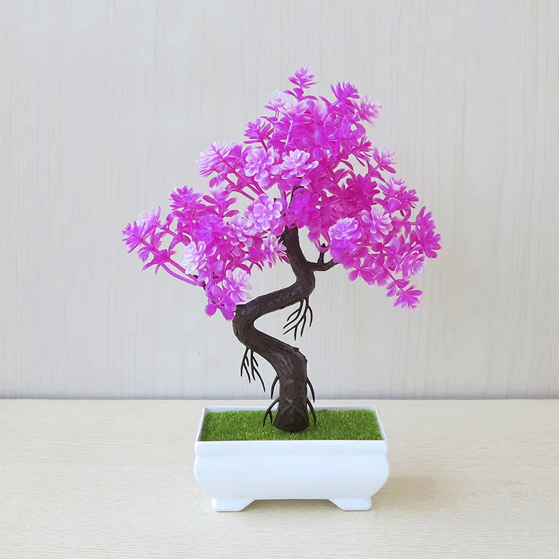 Artificial Bonsai Tree in Pot – Small Fake Plants for Home, Office, Garden & Tabletop Decoration