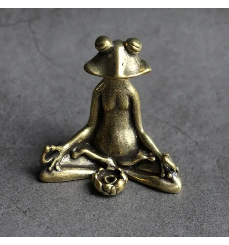 Pure Copper Frog Tea Pet Incense Burner – Retro Zen Decor