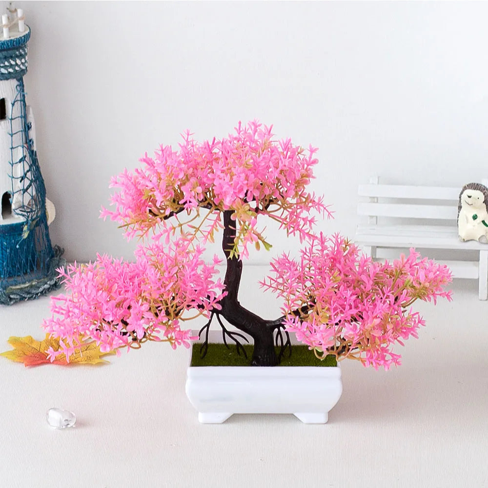 Artificial Bonsai Tree in Pot – Small Fake Plants for Home, Office, Garden & Tabletop Decoration