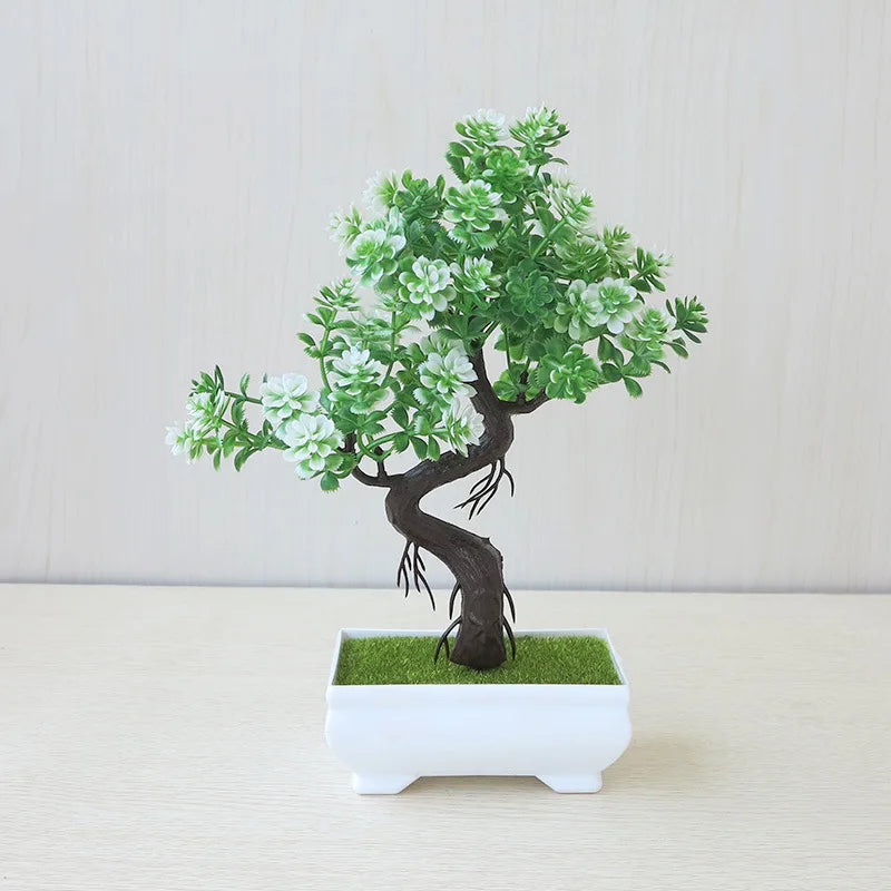 Artificial Bonsai Tree in Pot – Small Fake Plants for Home, Office, Garden & Tabletop Decoration