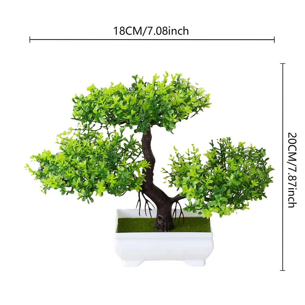 Artificial Bonsai Tree in Pot – Small Fake Plants for Home, Office, Garden & Tabletop Decoration
