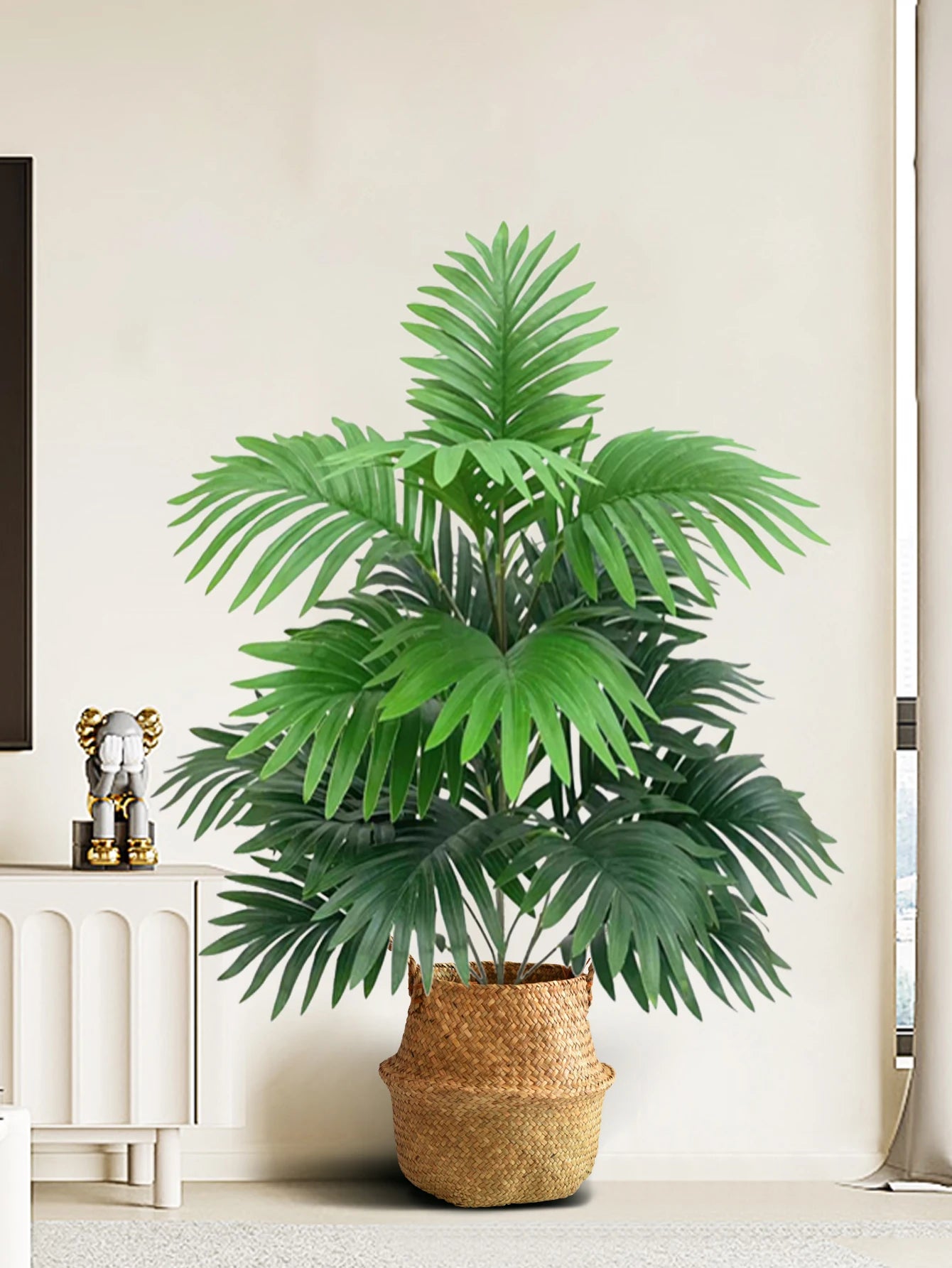 Large Artificial Palm Tree 70–80cm – Tropical Monstera Fake Plant with Green Leaves for Home