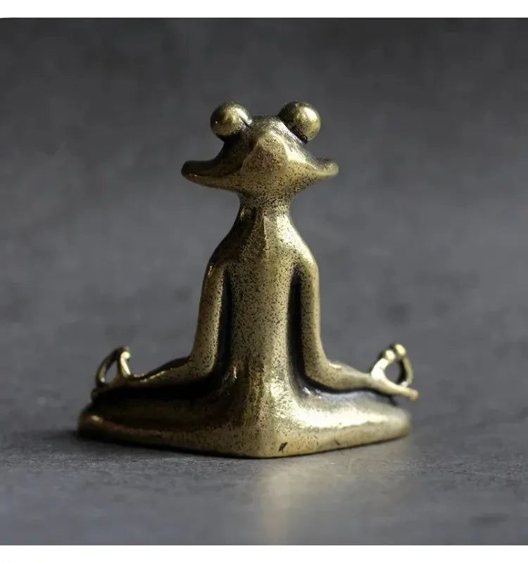 Pure Copper Frog Tea Pet Incense Burner – Retro Zen Decor