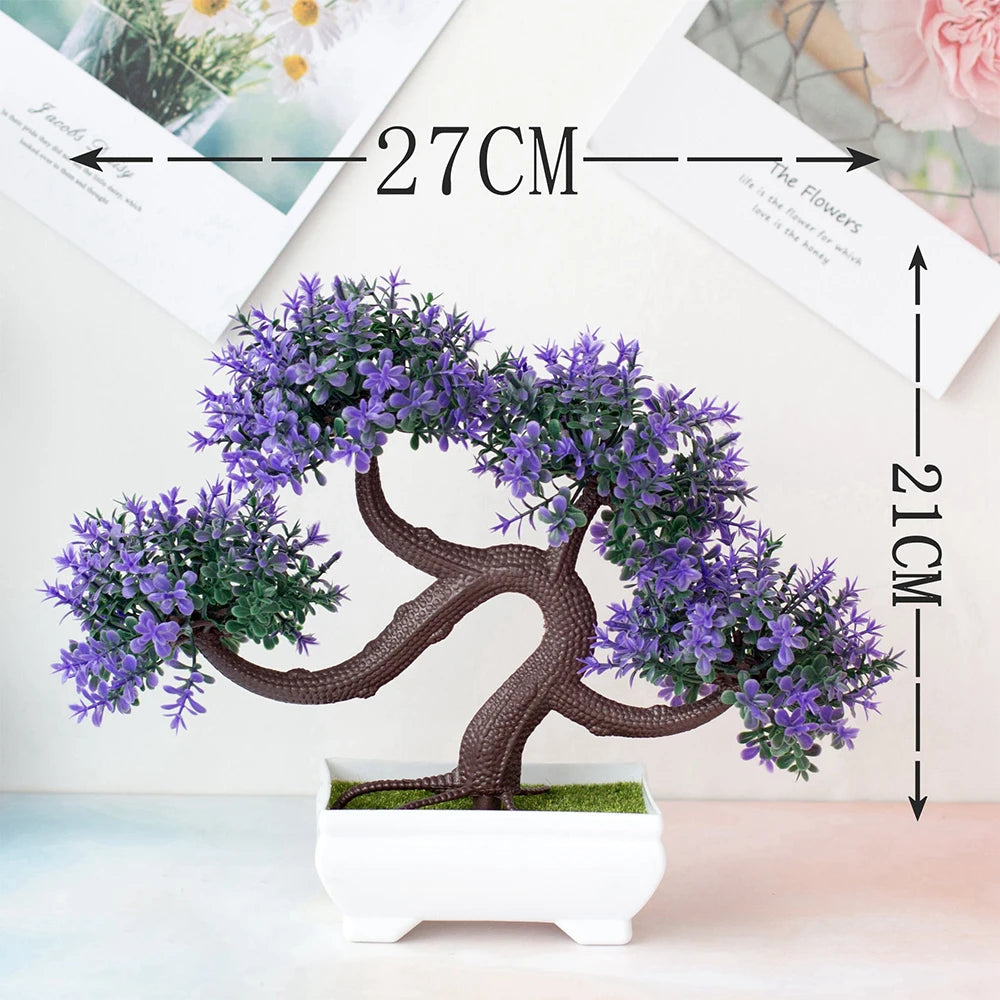Artificial Bonsai Tree in Pot – Small Fake Plants for Home, Office, Garden & Tabletop Decoration