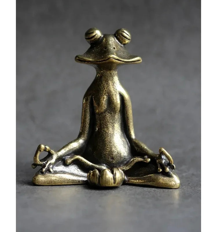 Pure Copper Frog Tea Pet Incense Burner – Retro Zen Decor