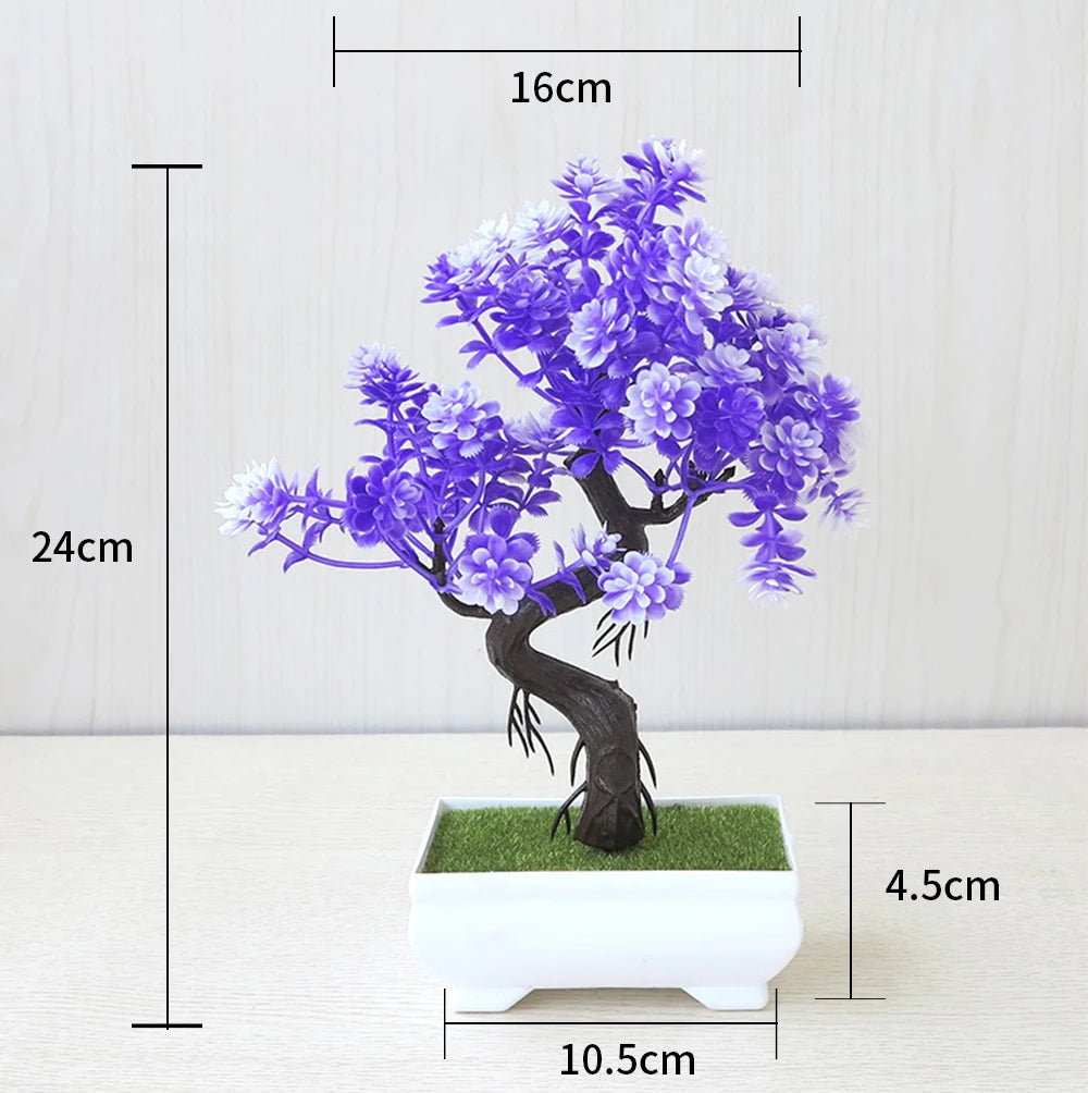 Artificial Bonsai Tree in Pot – Small Fake Plants for Home, Office, Garden & Tabletop Decoration