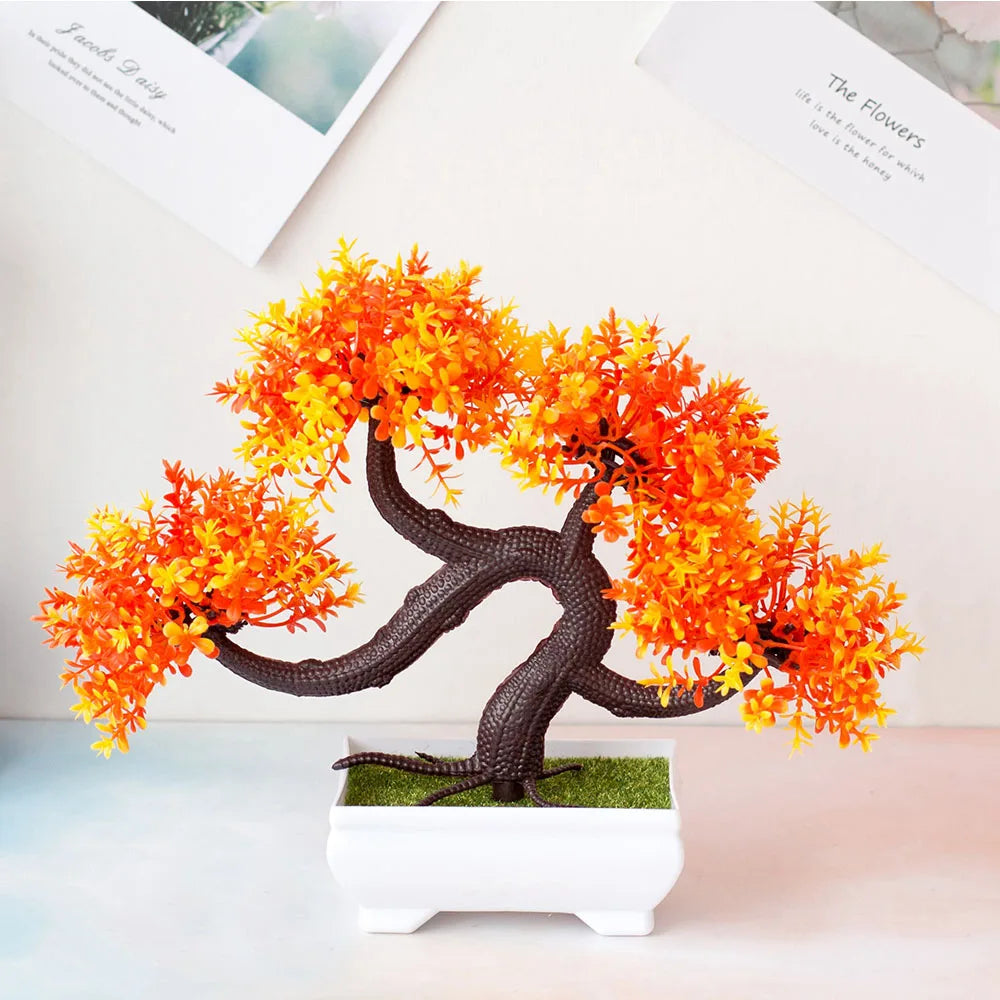 Artificial Bonsai Tree in Pot – Small Fake Plants for Home, Office, Garden & Tabletop Decoration